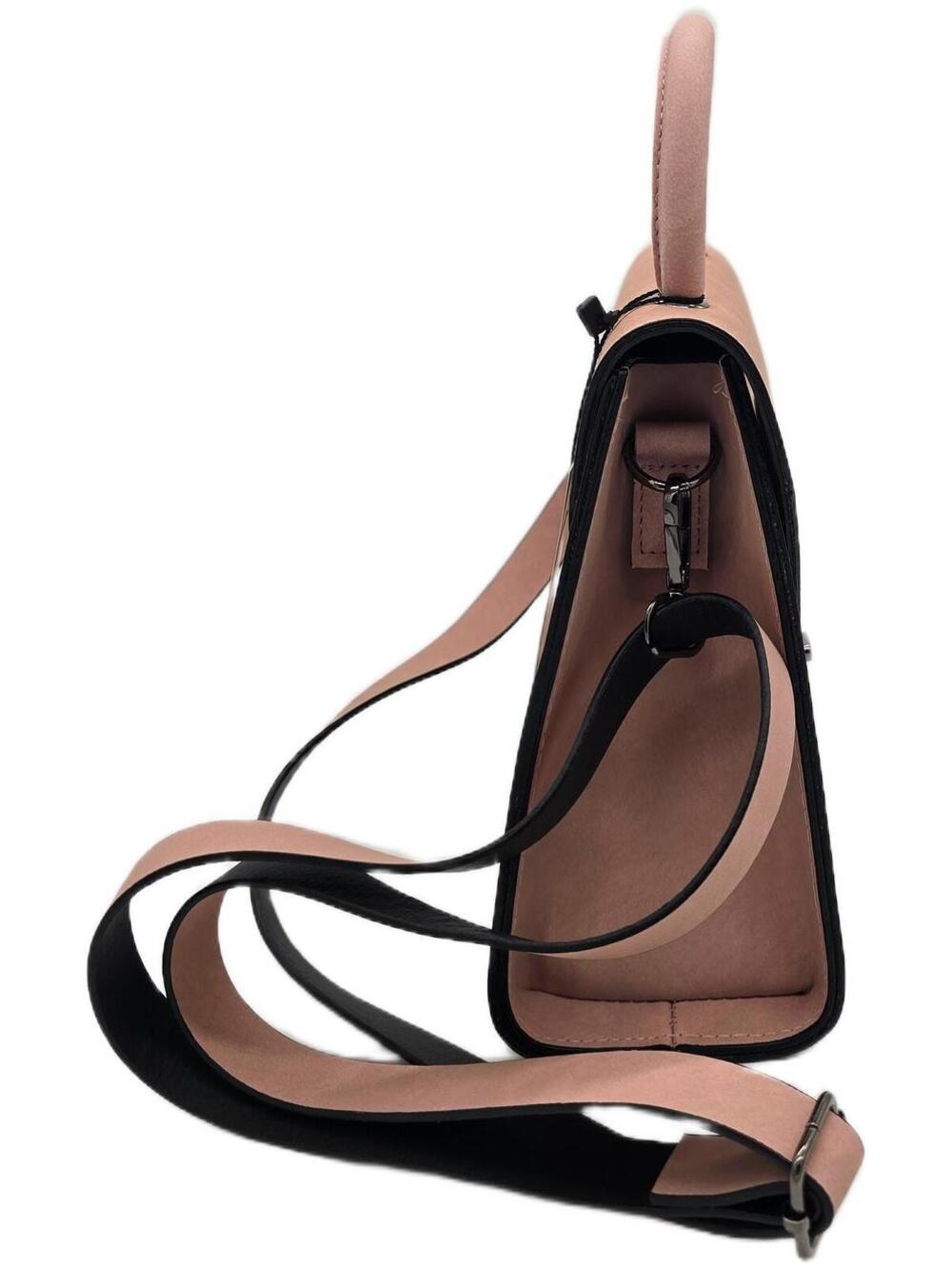 Casual Brown Faux Leather Handbag with Adjustable Strap - Picture 3 of 6